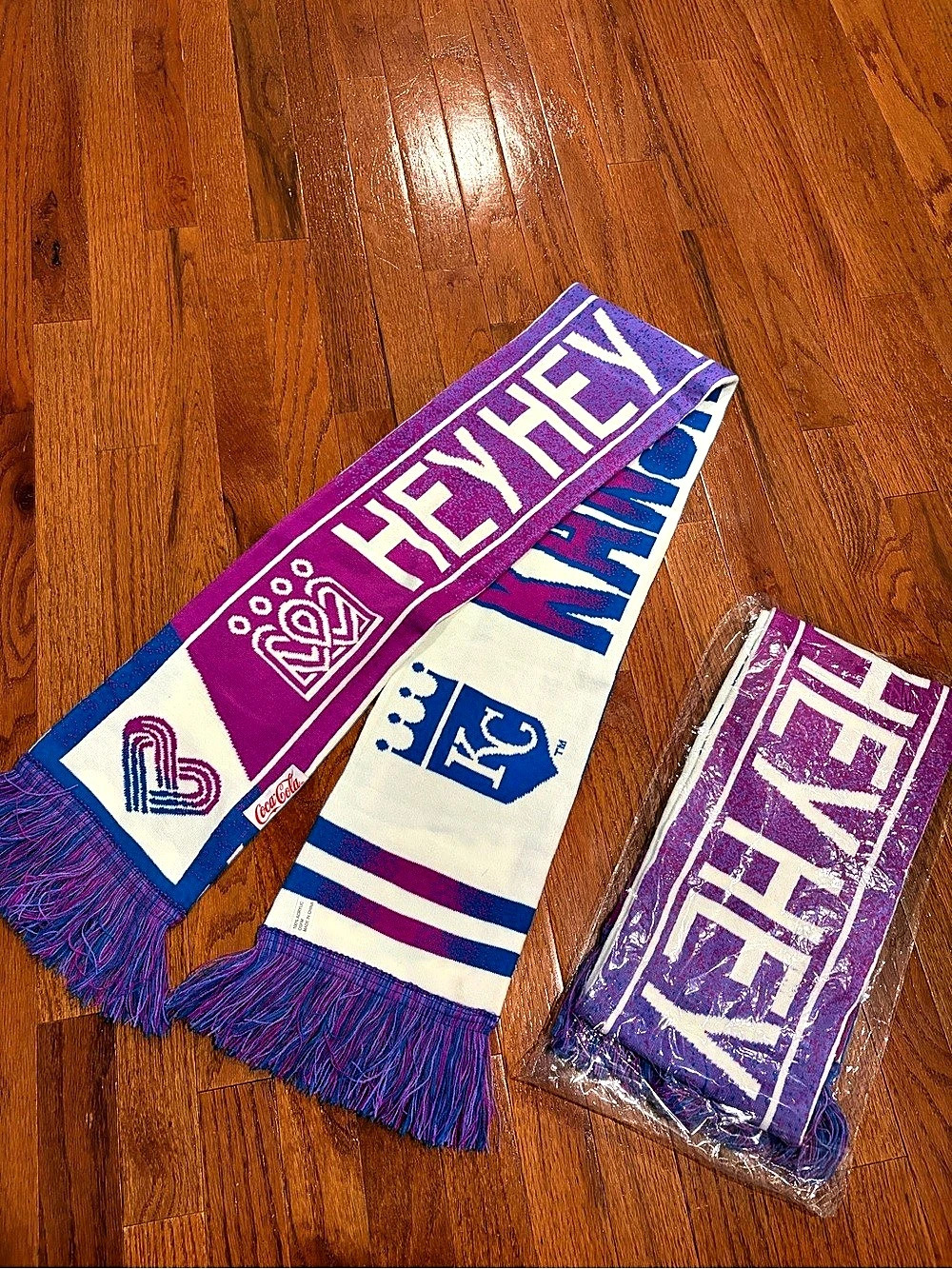 FIFA giveaway KC Royals- Coca-Cola Color Block Scarf in Purple & Blue NWT